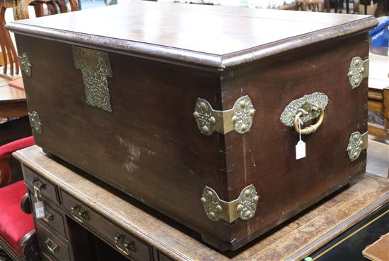 A 19th century Anglo camphorwood chest W.124cm